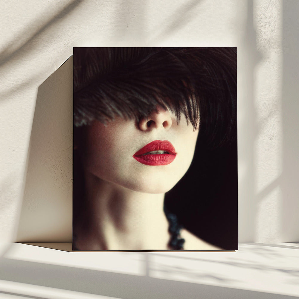 Lippen en veer | Canvas