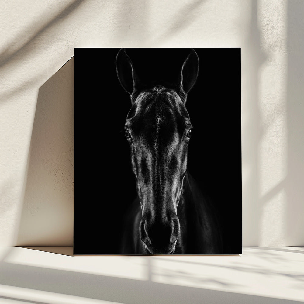 Het paard in Noir 15 | Canvas