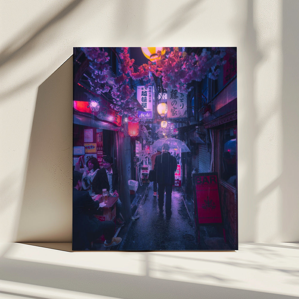 Tokio Blauwe Regen | Canvas