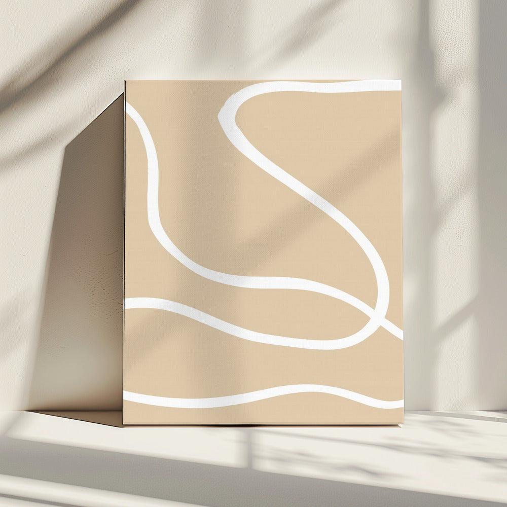 Beige Lijnen 01 | Canvas