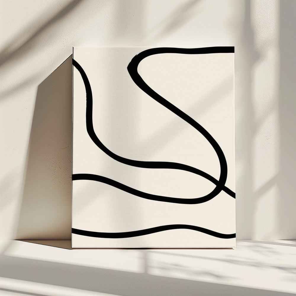 Zwarte lijnen 01 | Canvas