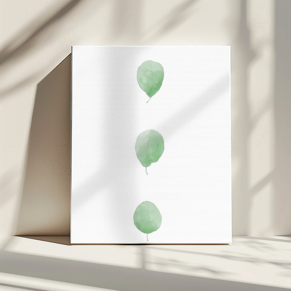 Berkenbladeren op een rij | Canvas