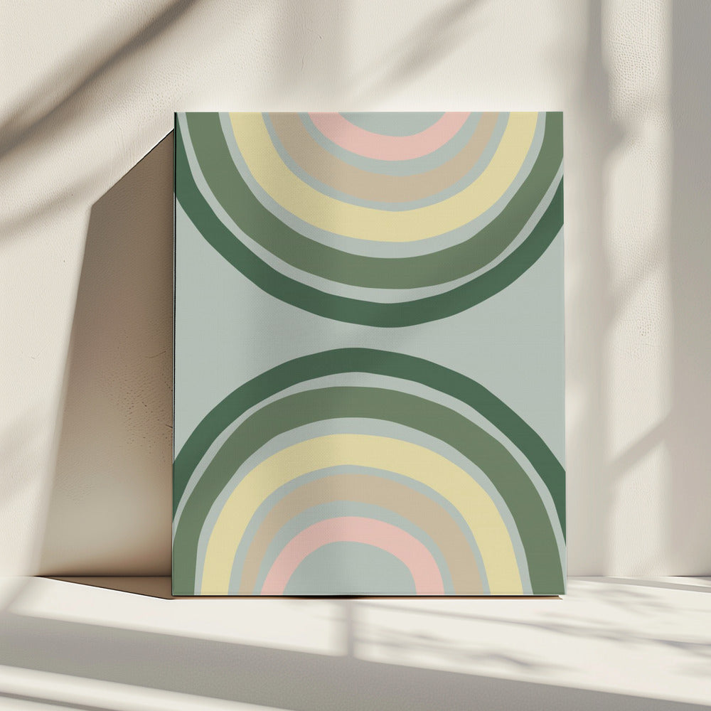 Dubbele Regenboog Groen | Canvas