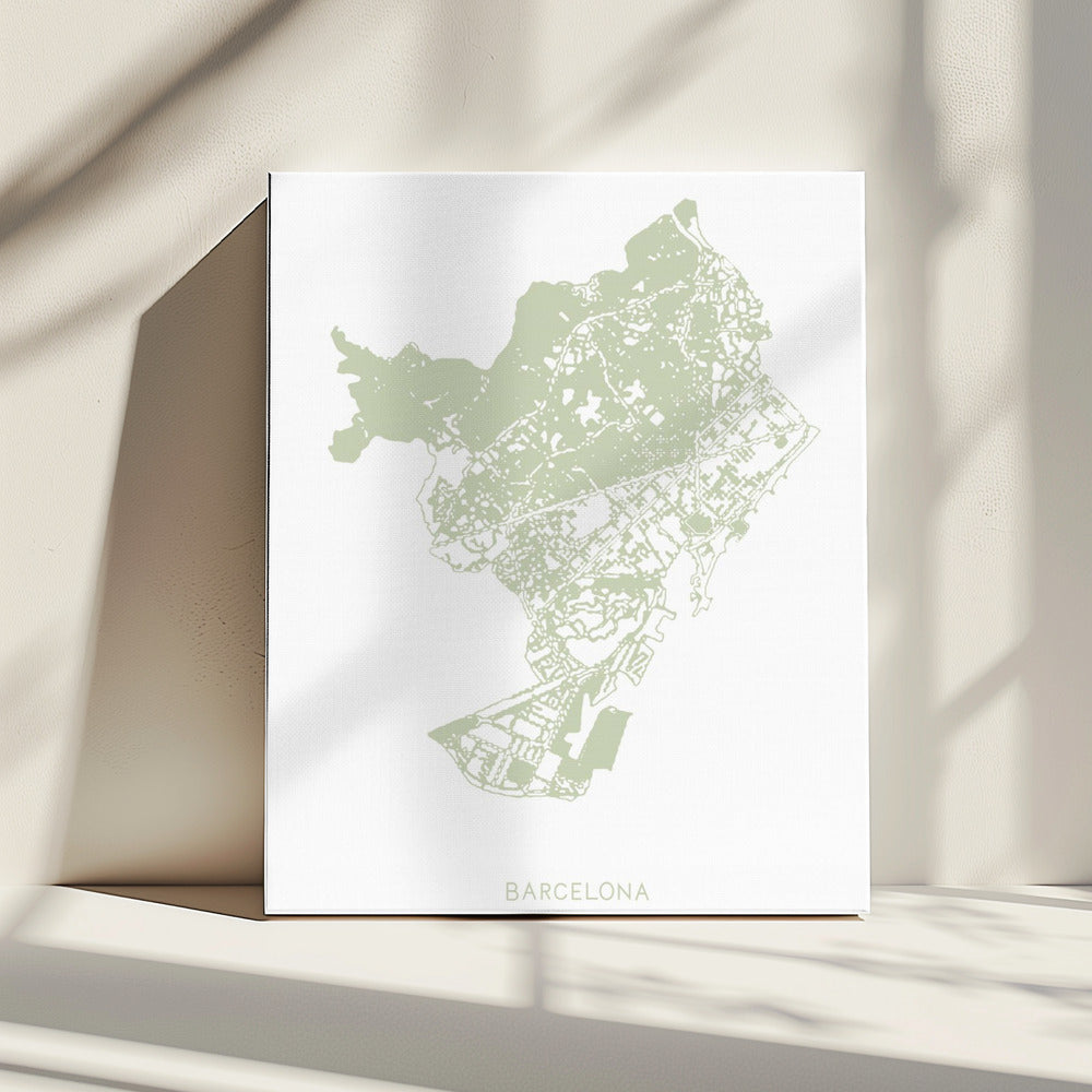 Kaart van Barcelona | Canvas