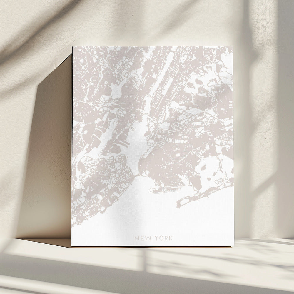 Kaart van New York | Canvas