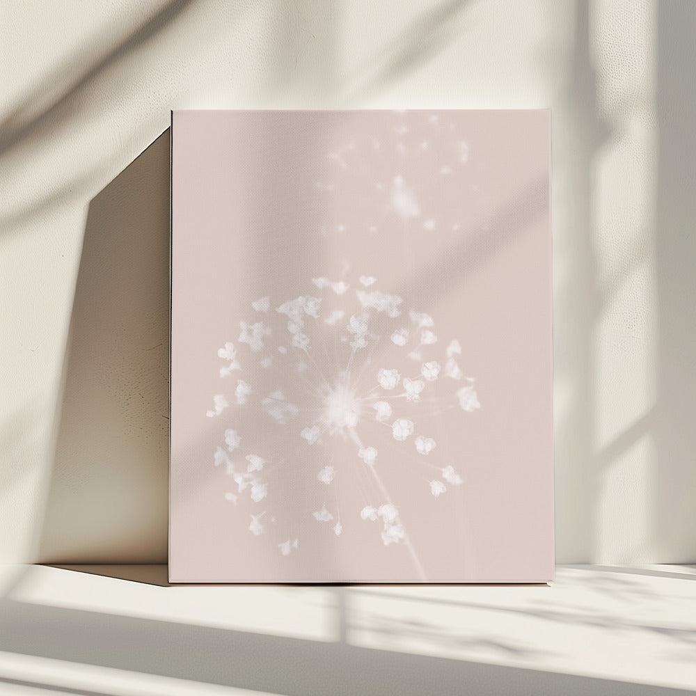 Gedroogde bloem roze | Canvas