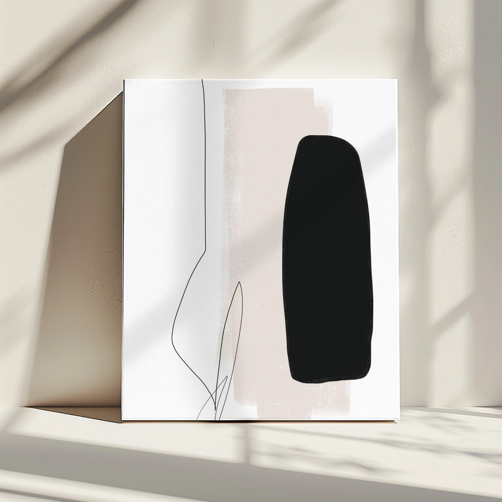 Zwarte en grijze vormen | Canvas