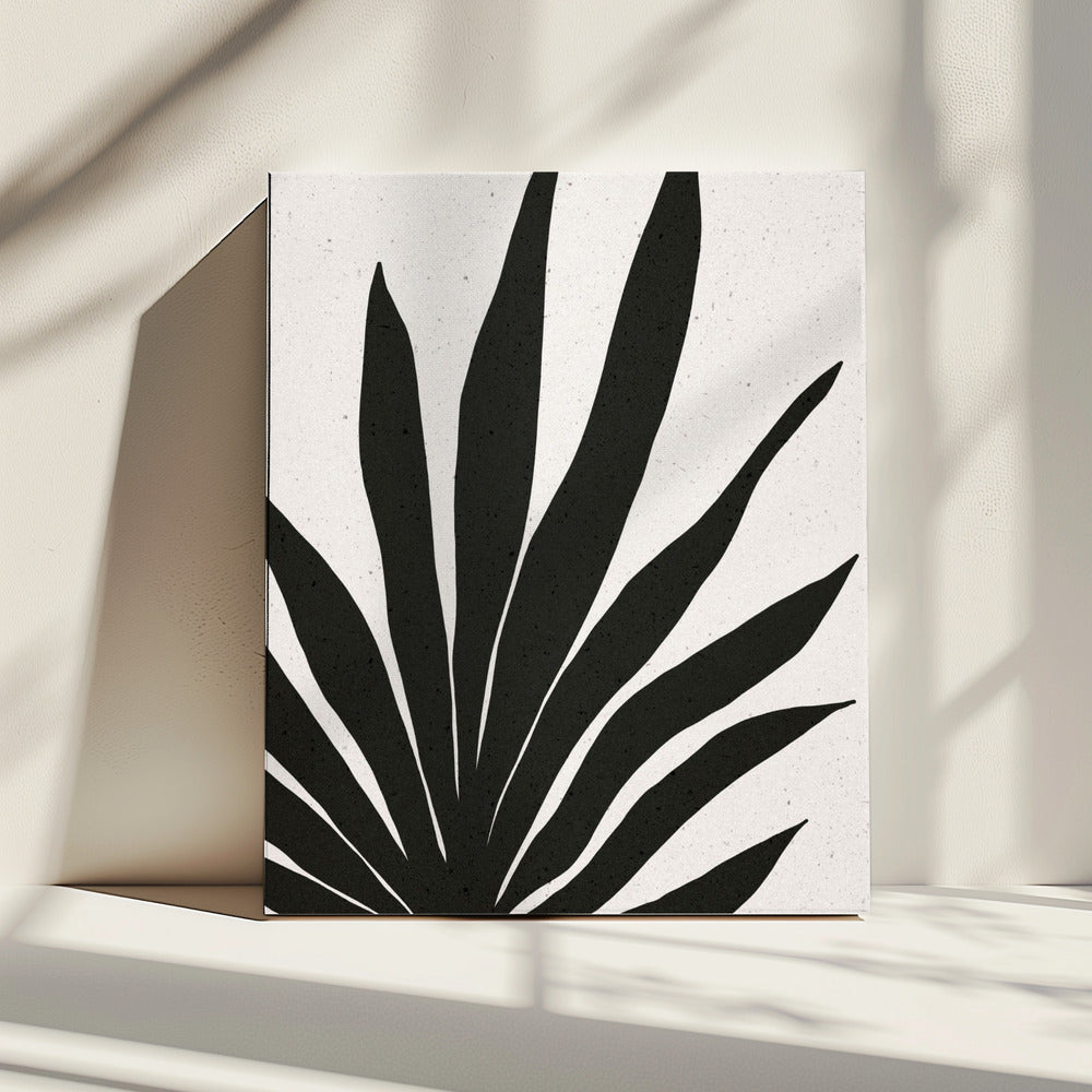 Abstracte zwarte bladeren | Canvas