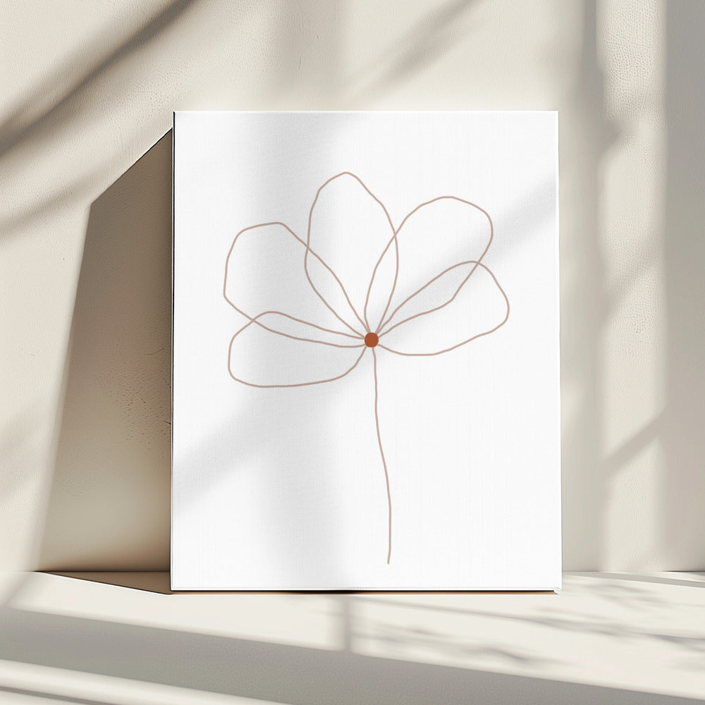 Delicate Lijn Bloem | Canvas