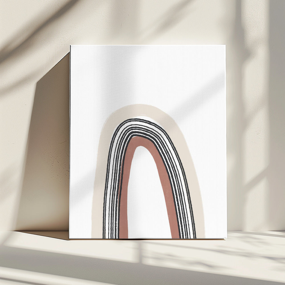 Eenvoudige boog met zwarte lijnen | Canvas
