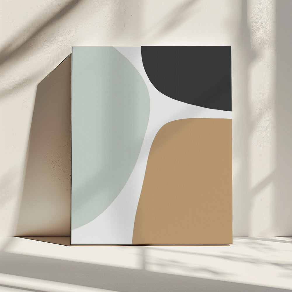 Organische vormen in gedempte tinten | Canvas