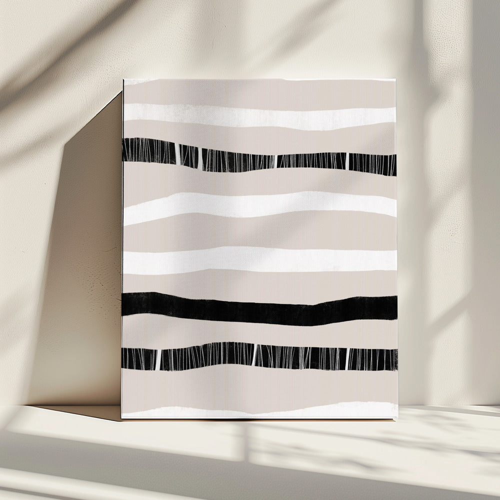 Monochrome golven | Canvas