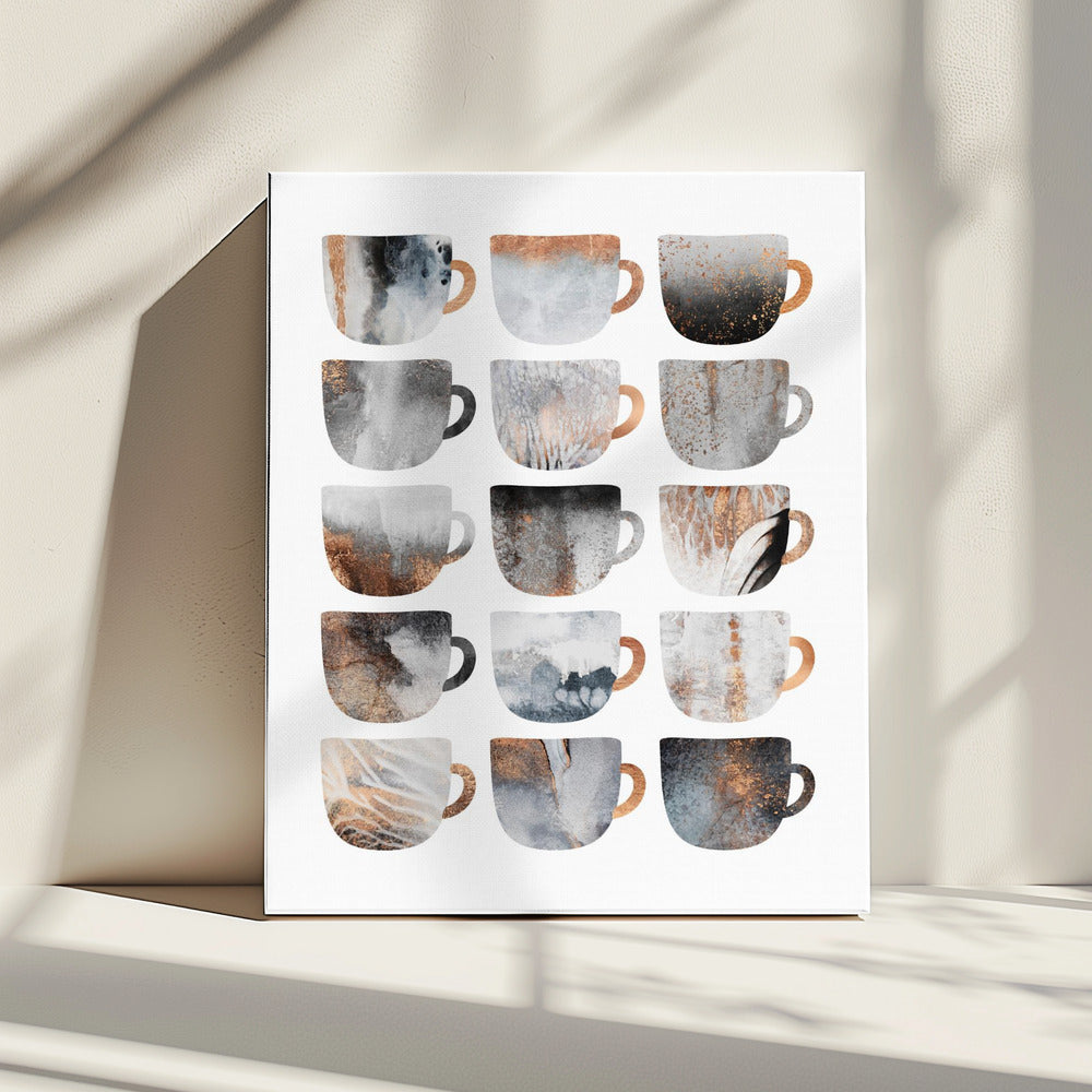 Dromerige koffiekopjes | Canvas