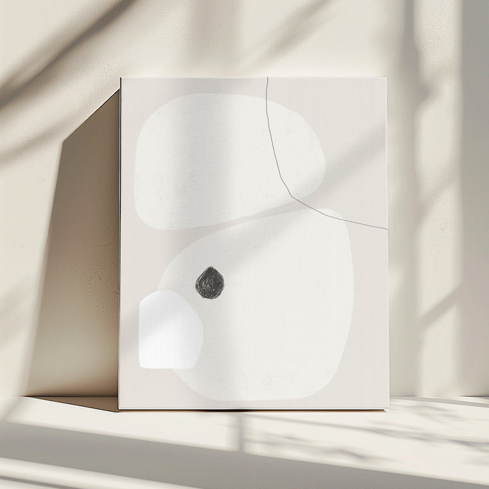 Minimalistische beige en witte geometrische vormen | Canvas