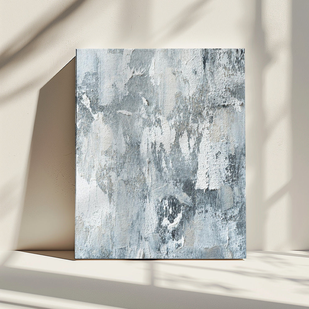 Gestructureerde lagen wit en grijs | Canvas