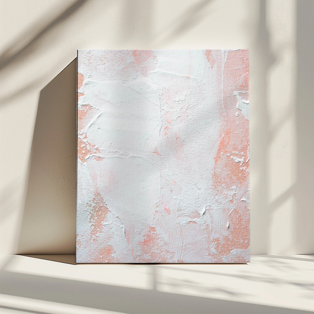 Minimalistisch ontwerp met perzik- en wittinten | Canvas