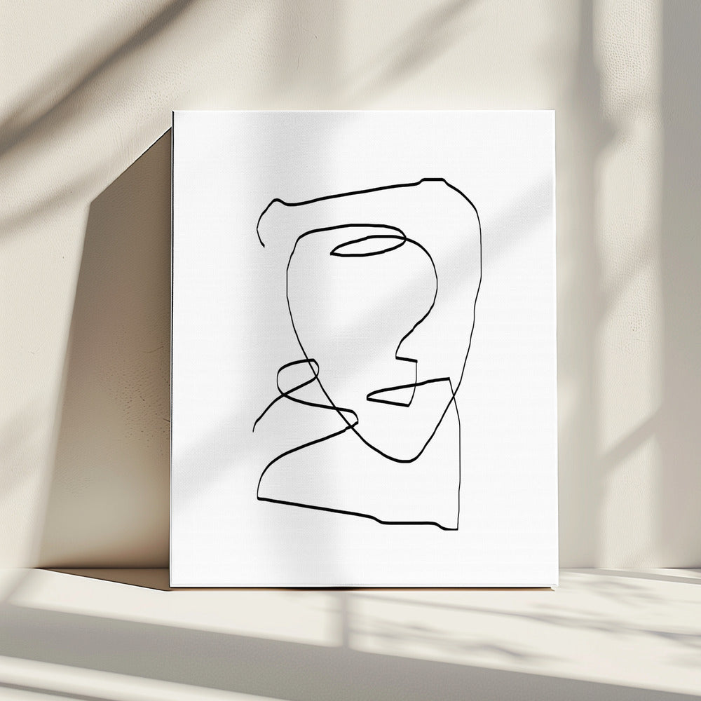 Grillige Lijn Gezicht | Canvas