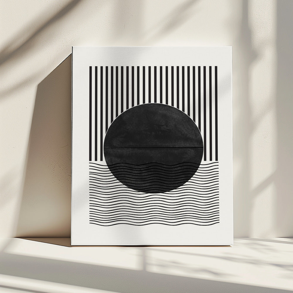 Monochrome zonsverduistering | Canvas