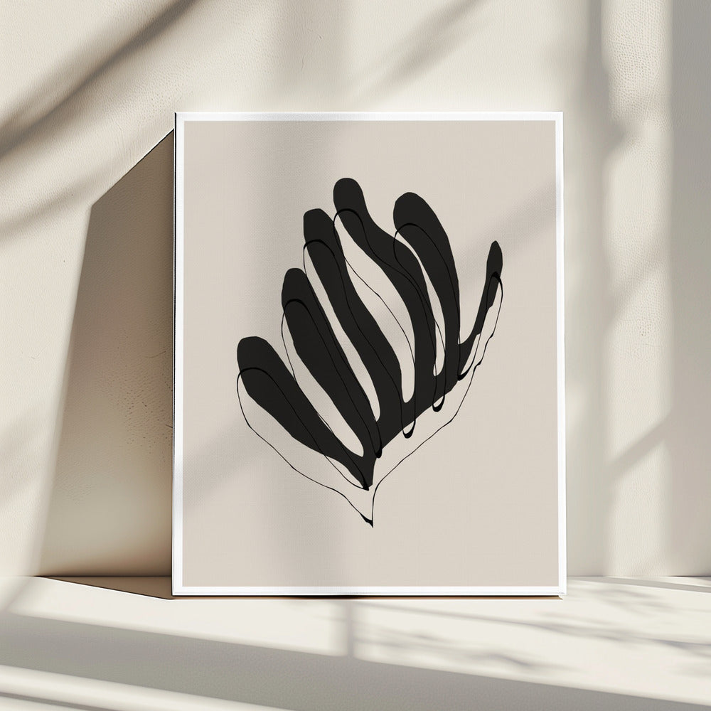 Abstracte bladlijnen | Canvas