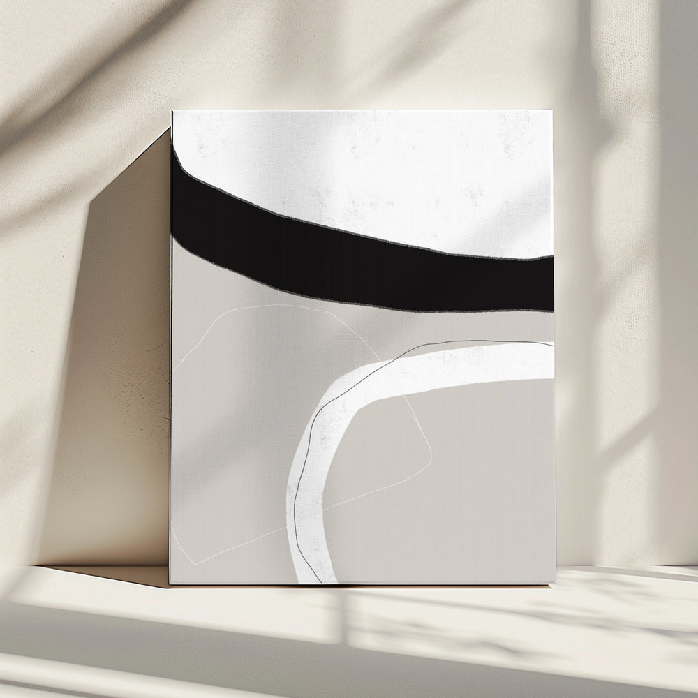 Zwart-witte vormen | Canvas