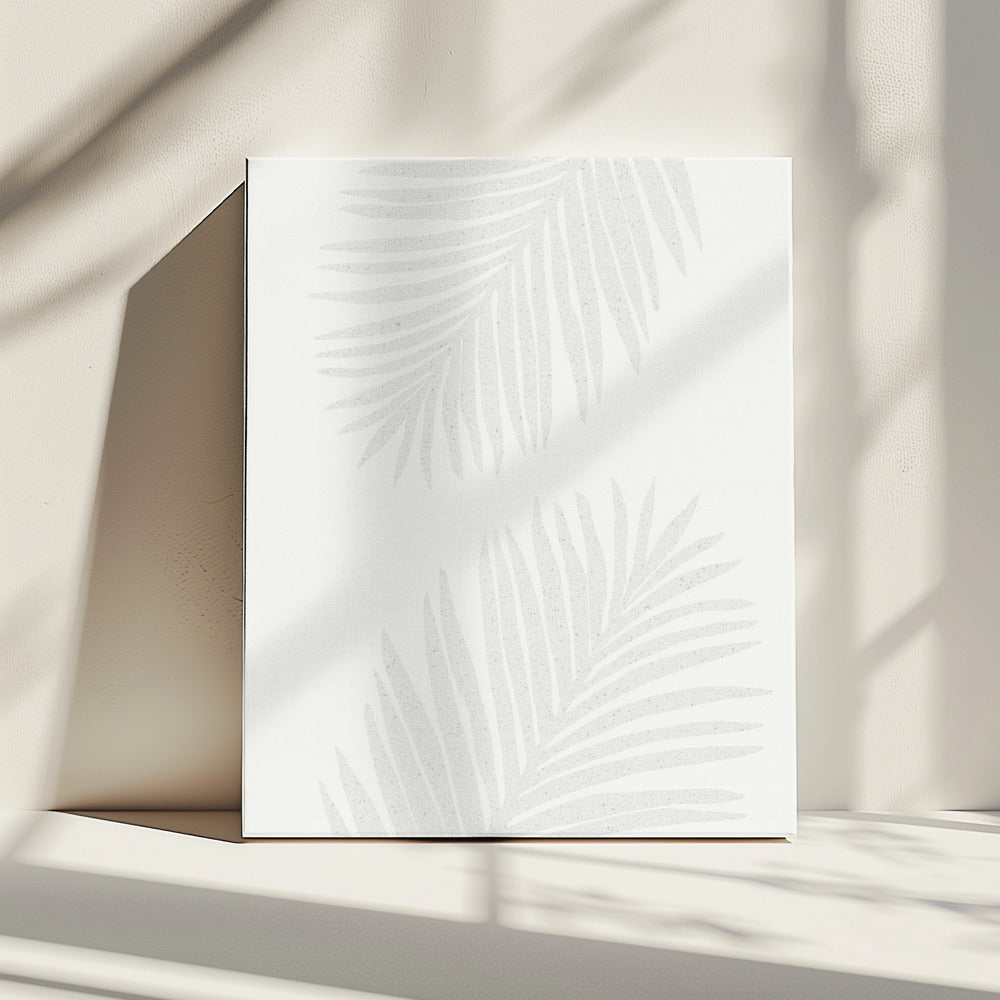 PALMBLAD 13 GRIJS PATROON | Canvas