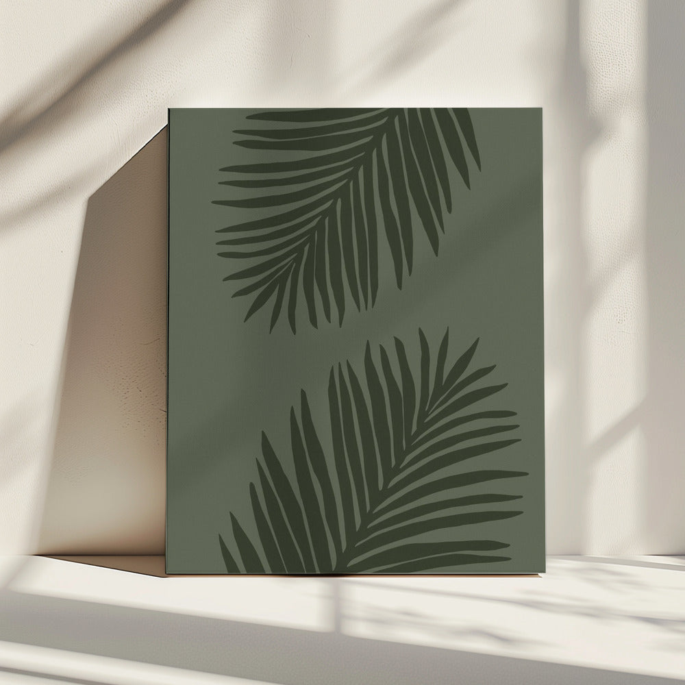 PALM LEAF 05 HELEMAAL GROEN | Canvas