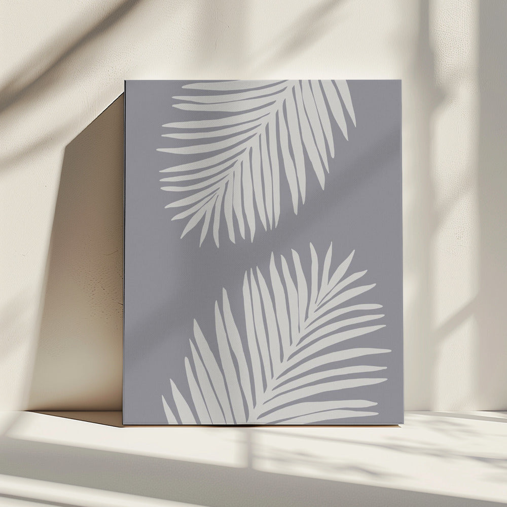 PALMBLAD 03 MEDIUM GRIJS | Canvas