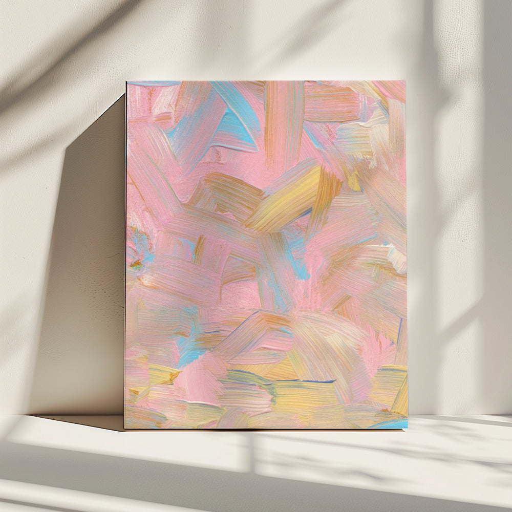 Levendige penseelstreken in pasteltinten | Canvas