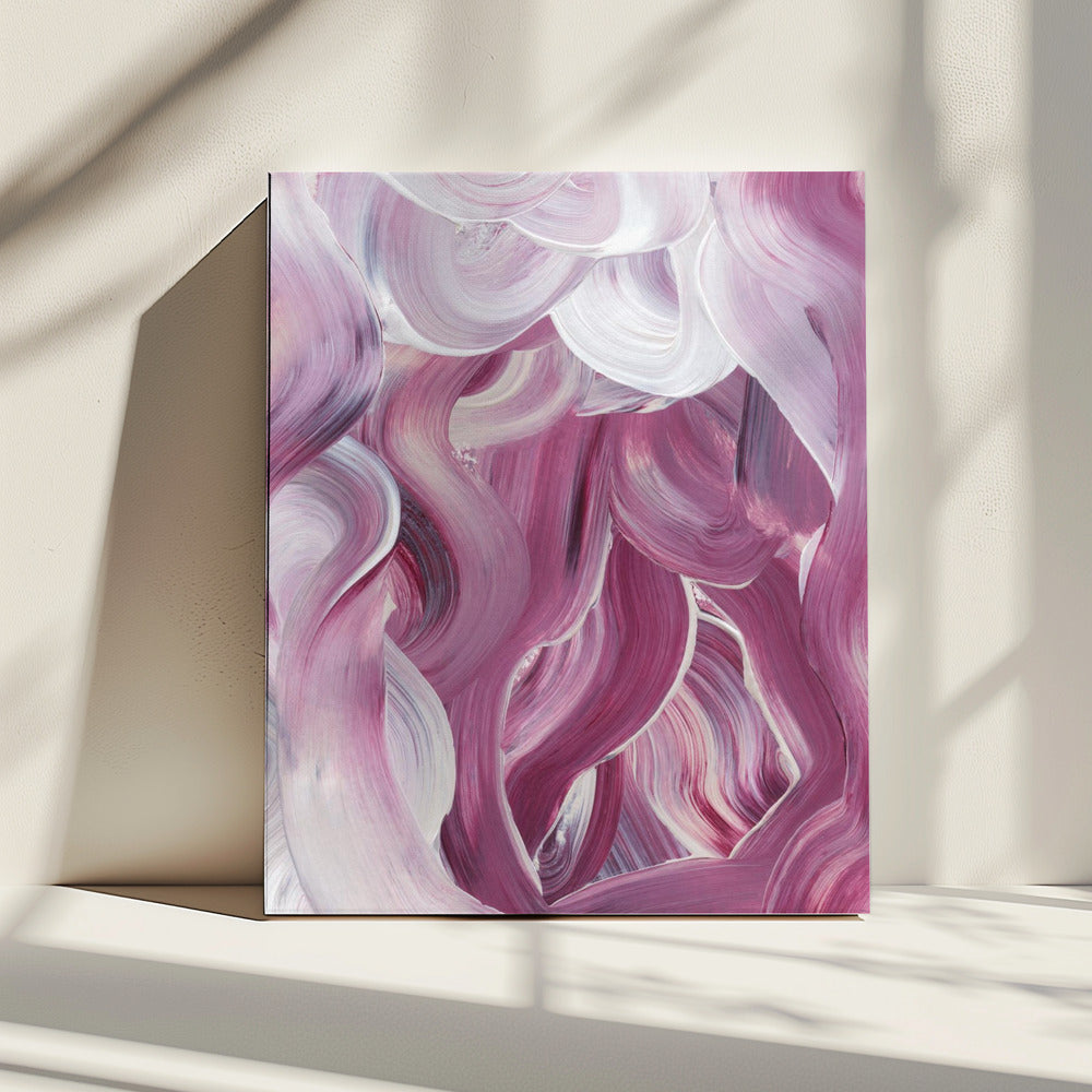 Expressive Pink and White Brushstrokes | Canvas