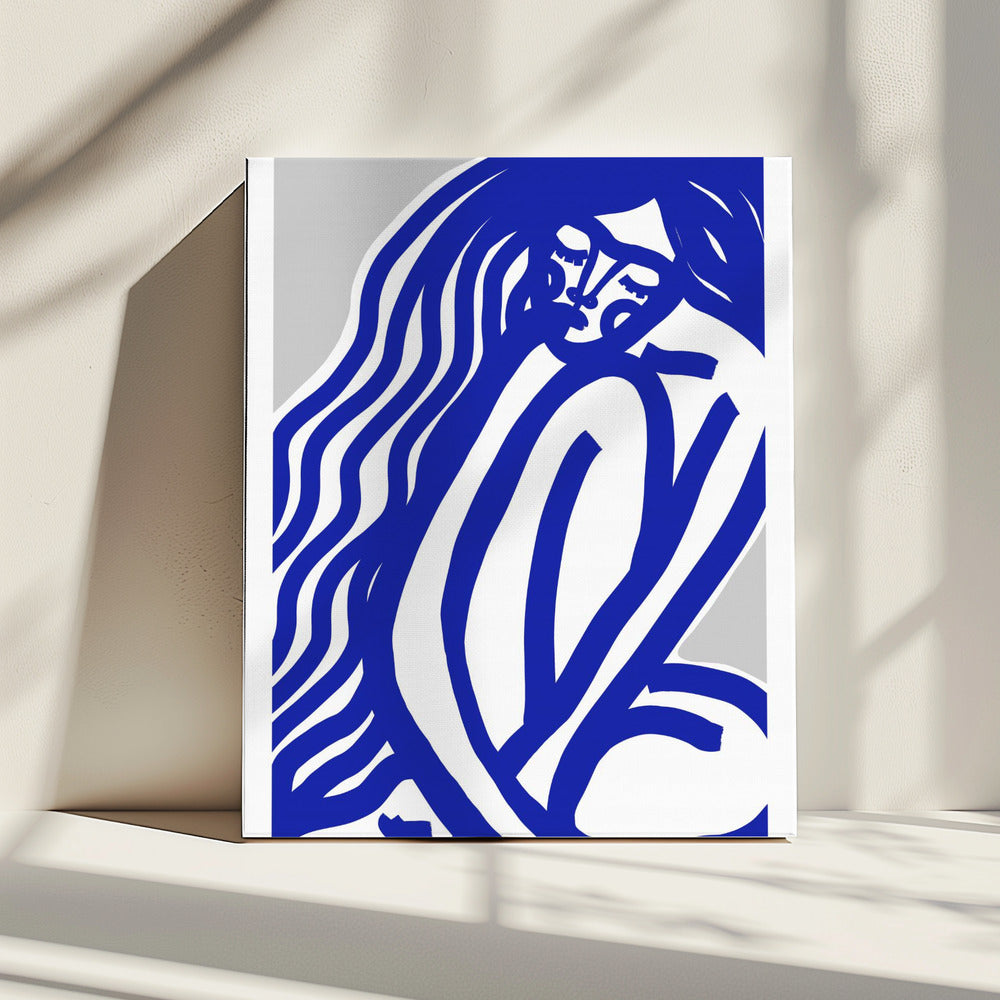 Blauwe contouren | Canvas