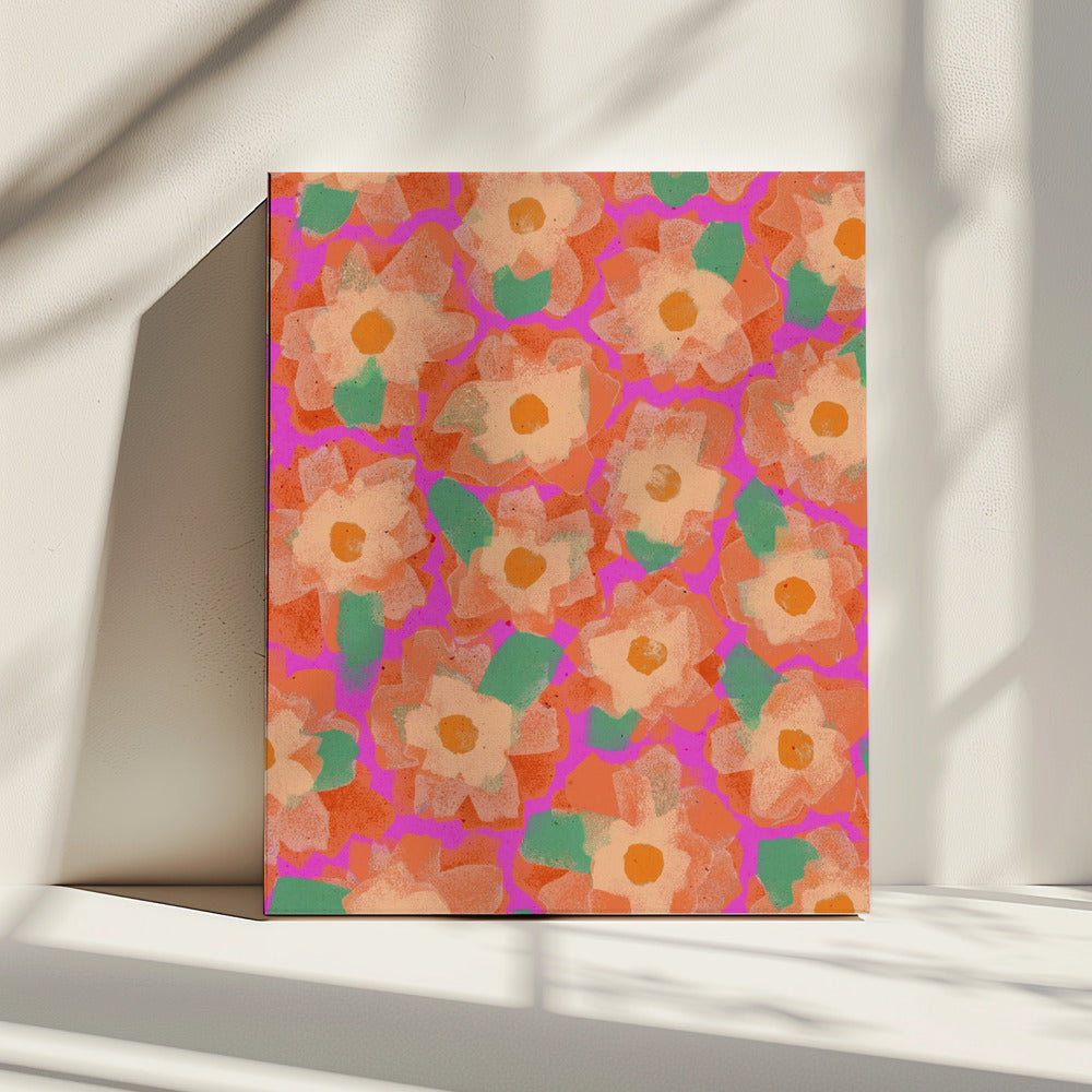 Levendige Bloemblaadjesdans | Canvas