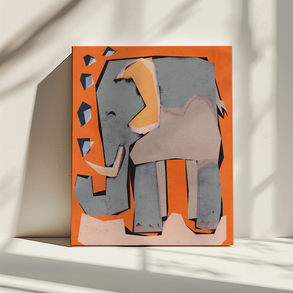 Geometrische Olifant | Canvas