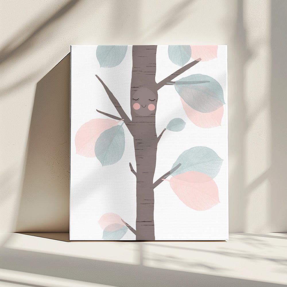 Speelse boomknuffel | Canvas