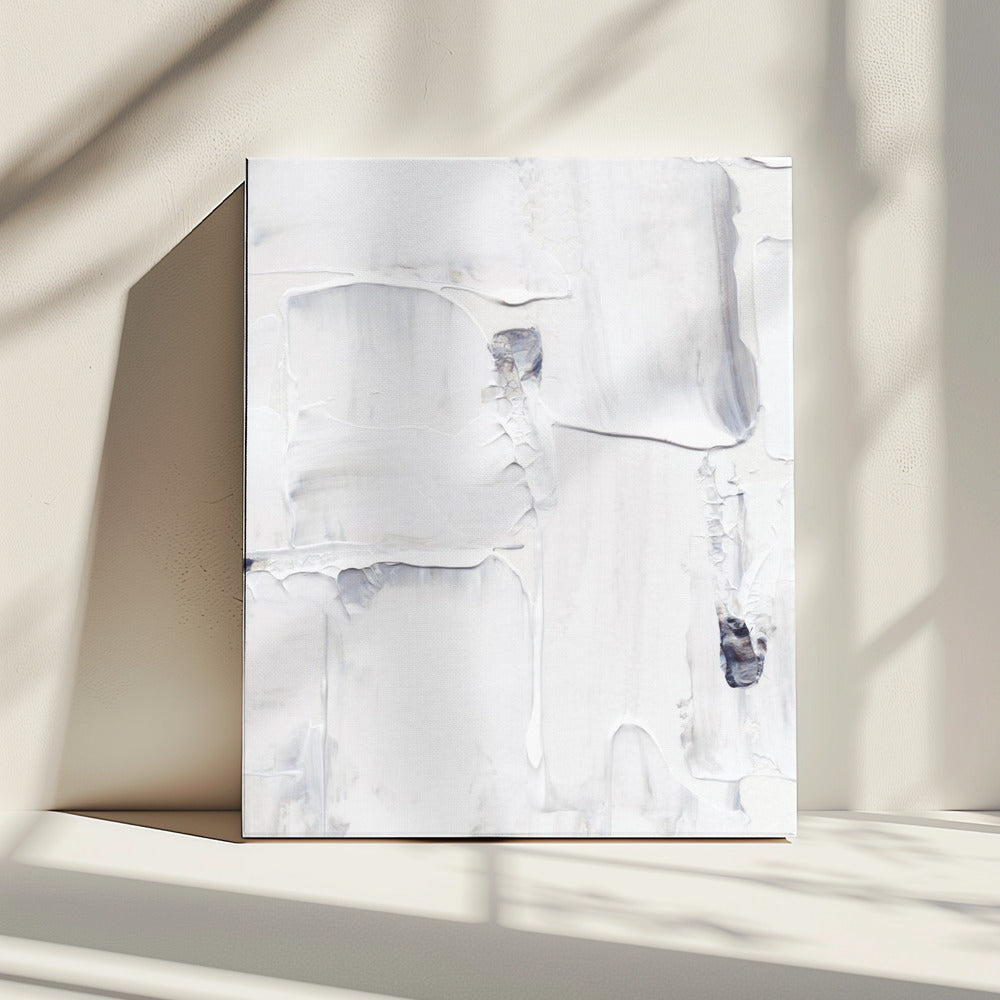 Expressionistische witte en grijze penseelstreken | Canvas