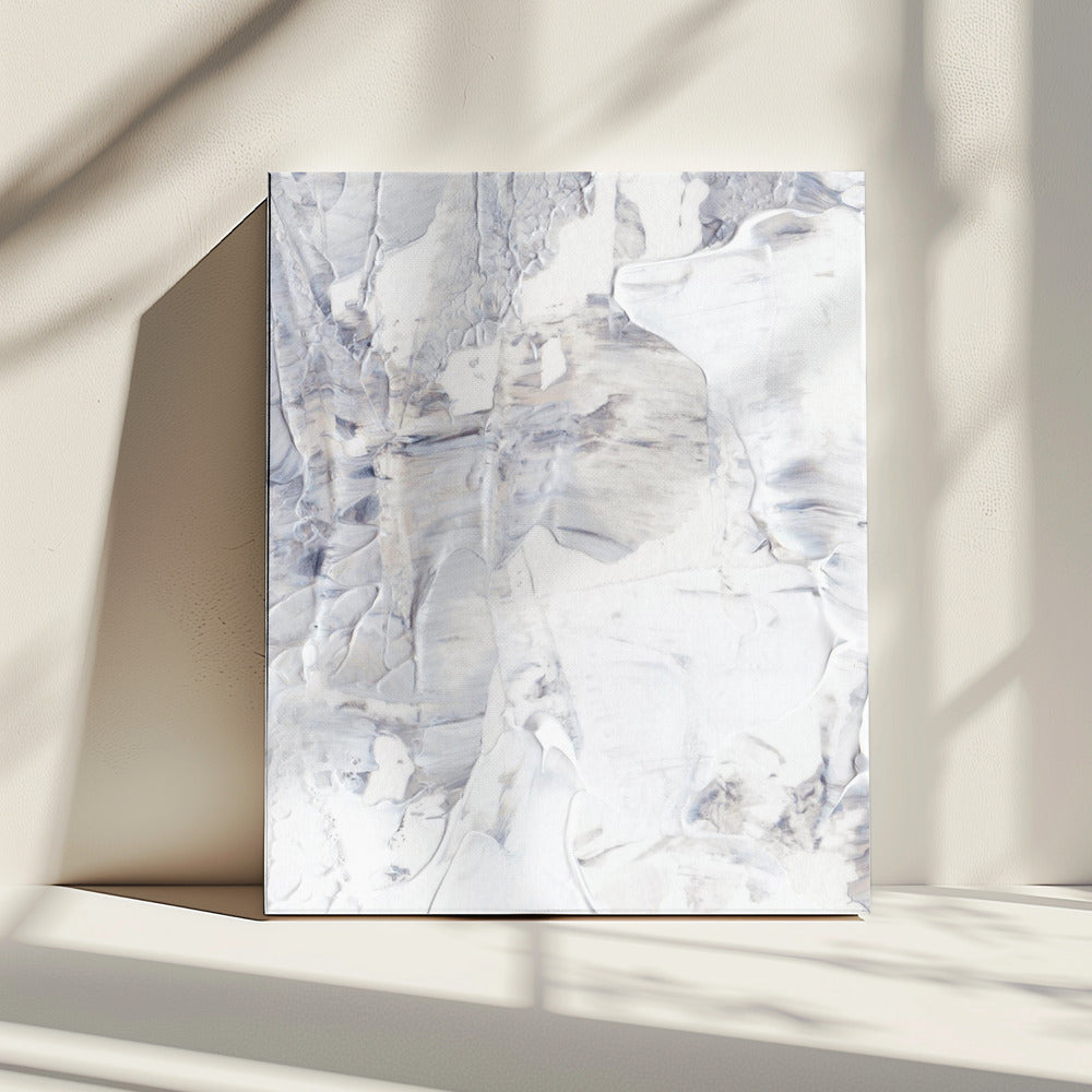 Witte en grijze penseelstreken | Canvas