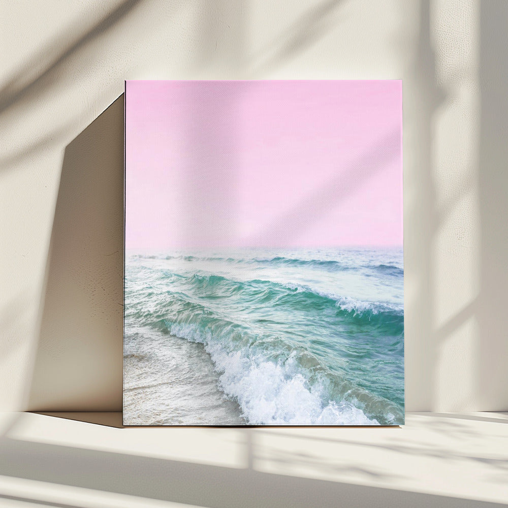 Roze Luchtstrand | Canvas