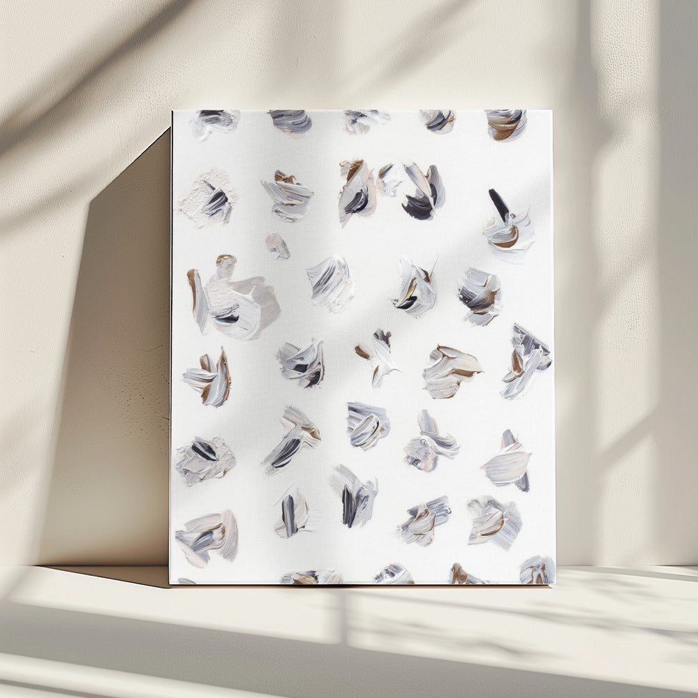 Dynamische penseelstreken in neutrale tinten | Canvas