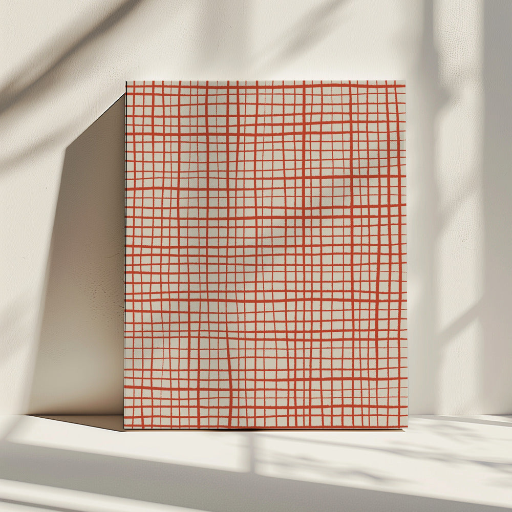 Rode rasterharmonie | Canvas