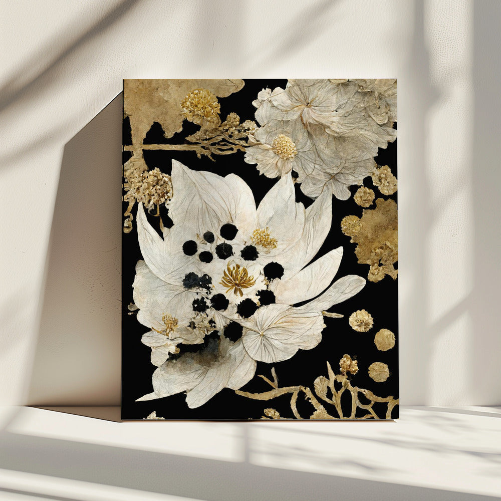 Gouden Bloemblaadjes Bloei | Canvas