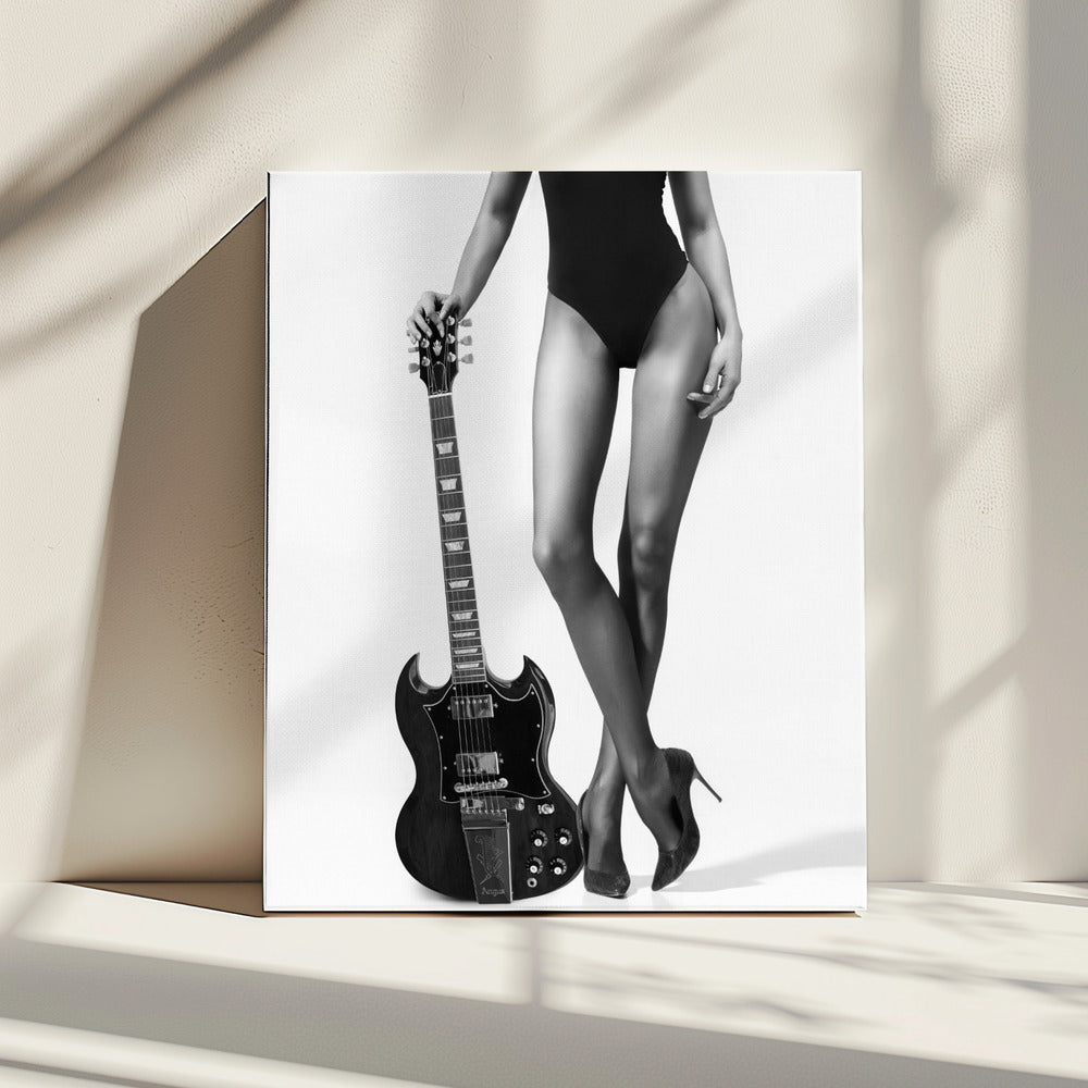Lady en de Gibson | Canvas