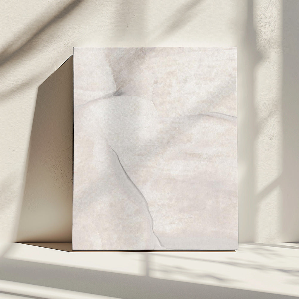 Vloeiende texturen in wit- en crèmetinten | Canvas