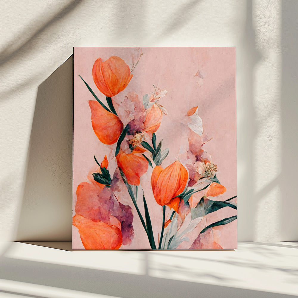 Bloemblaadjes en elegantie | Canvas