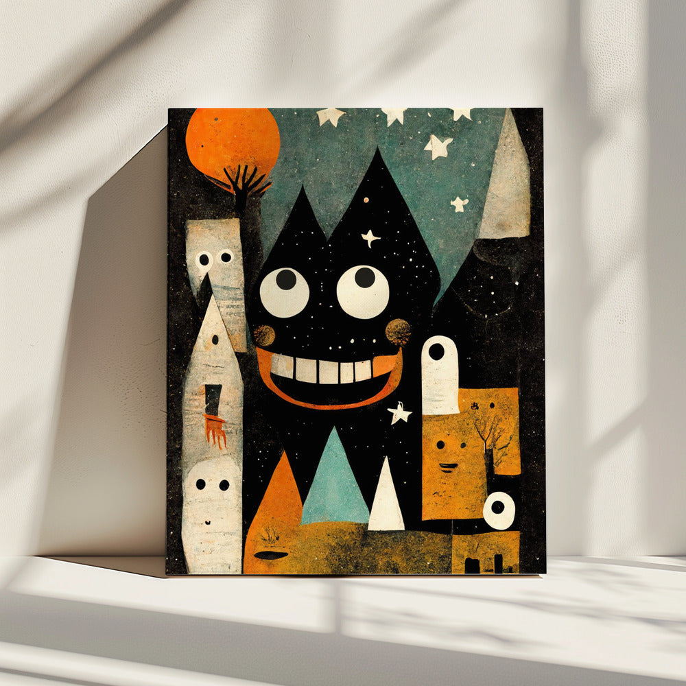Grillig nachtlandschap | Canvas