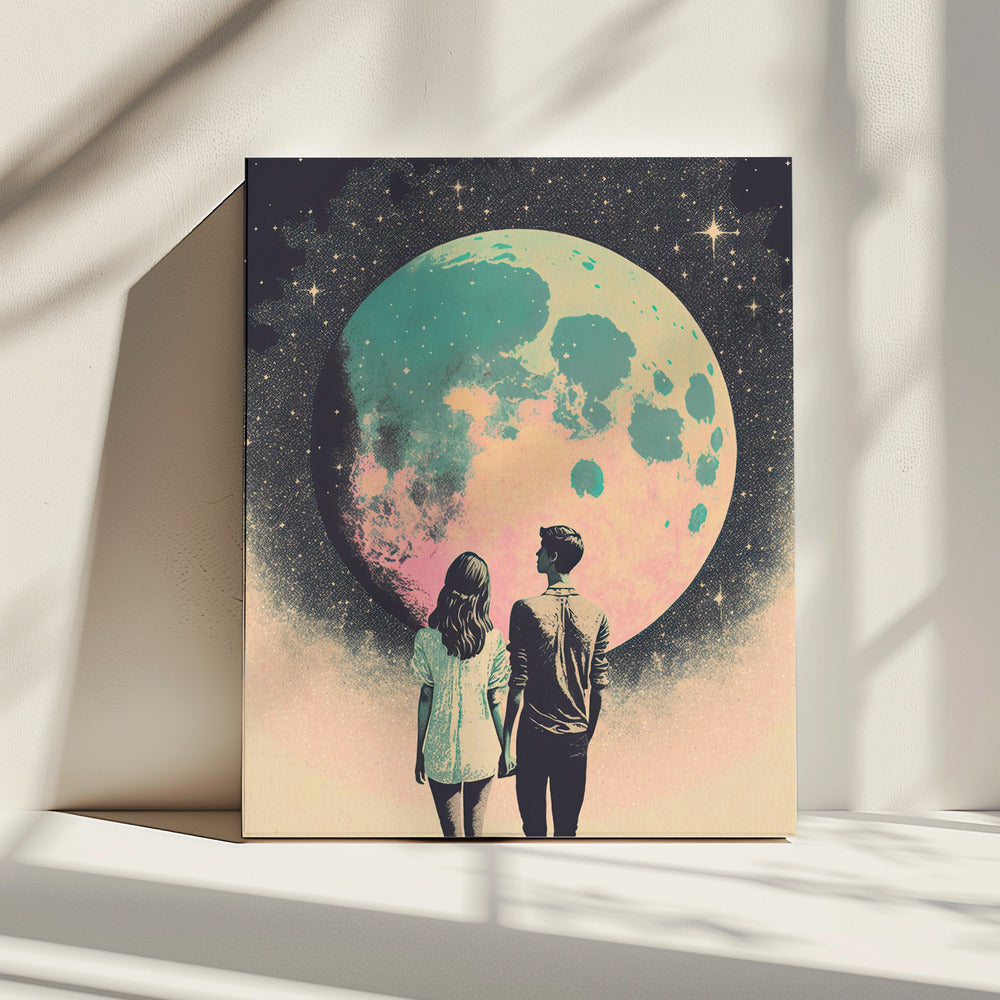 Lunar Lovers' Journey | Canvas