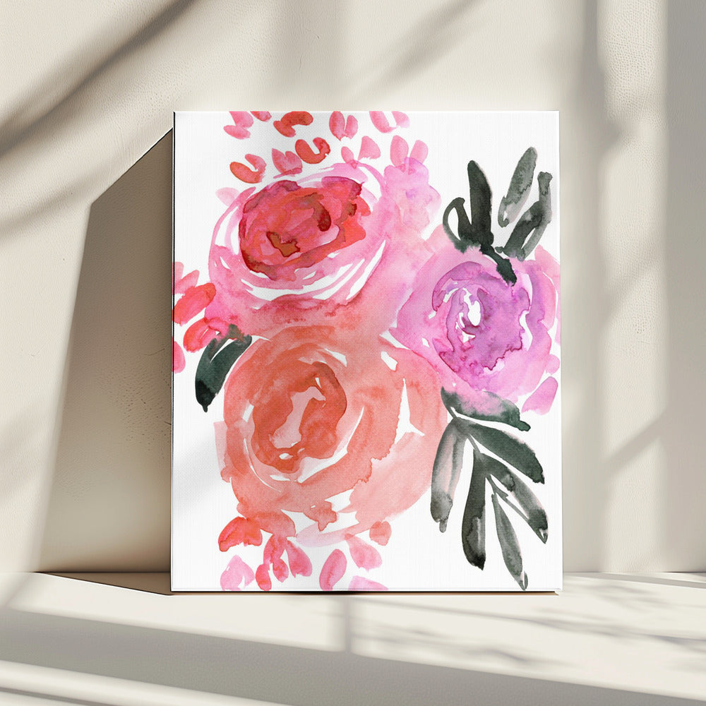 Maeko losse aquarel bloemen I | Canvas