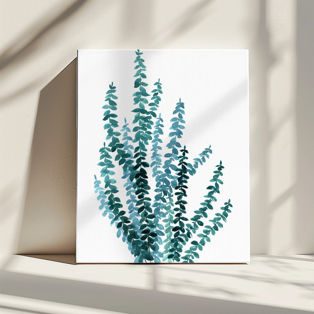 Aquarel eucalyptustak in blauwgroen | Canvas