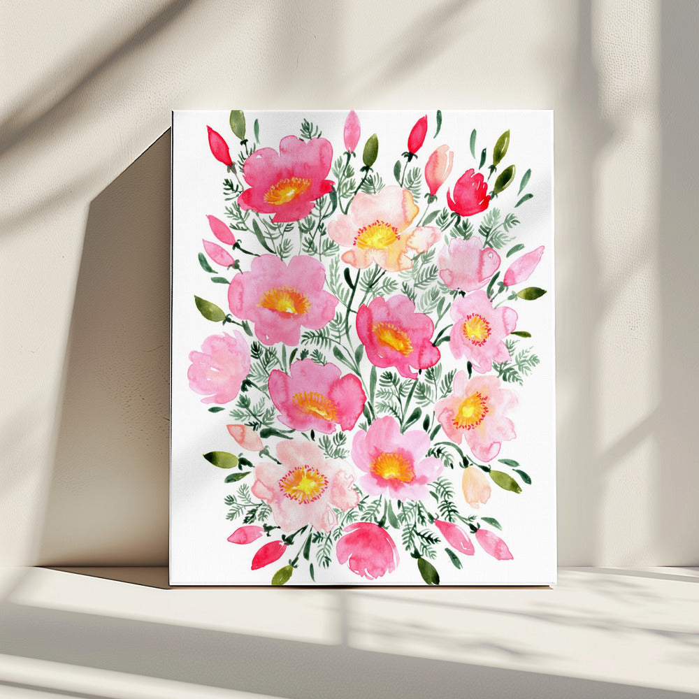 Winterlynn boeket in roze | Canvas