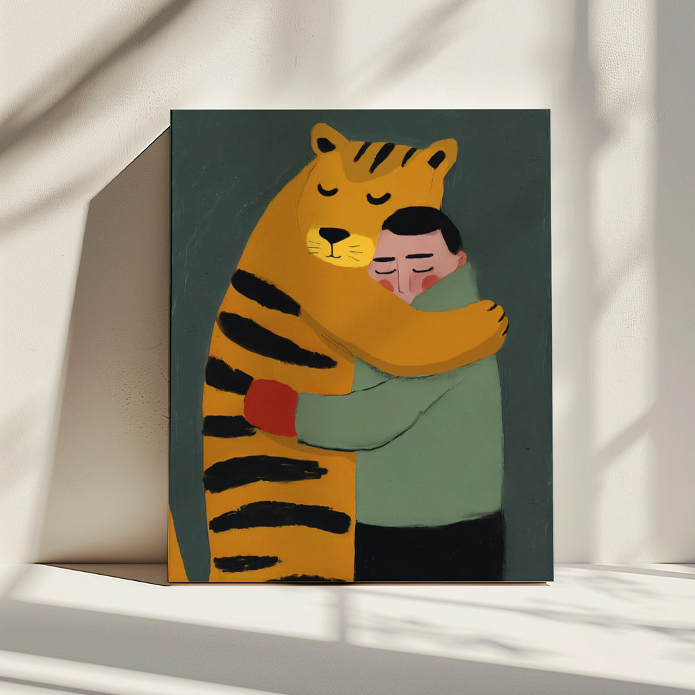 De zachte knuffel van de tijger | Canvas