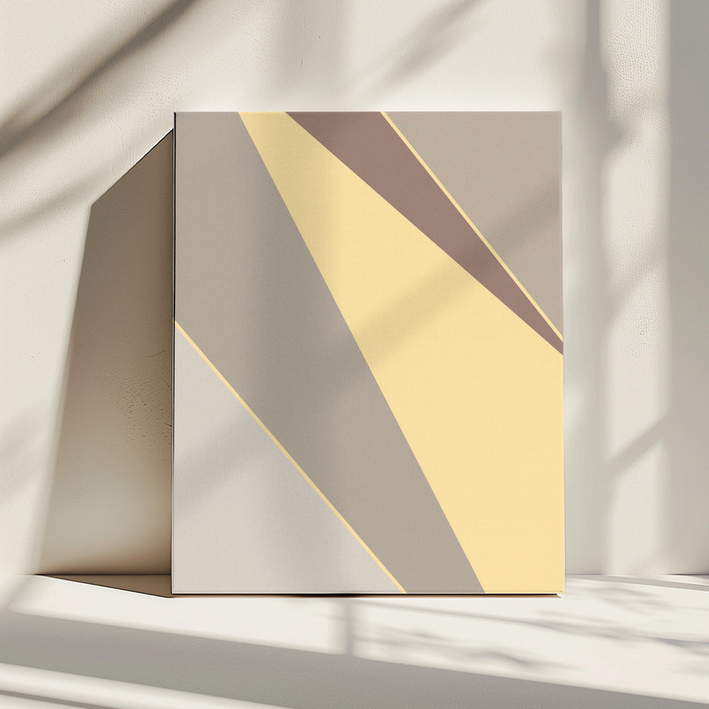 Abstracte vormen geel | Canvas