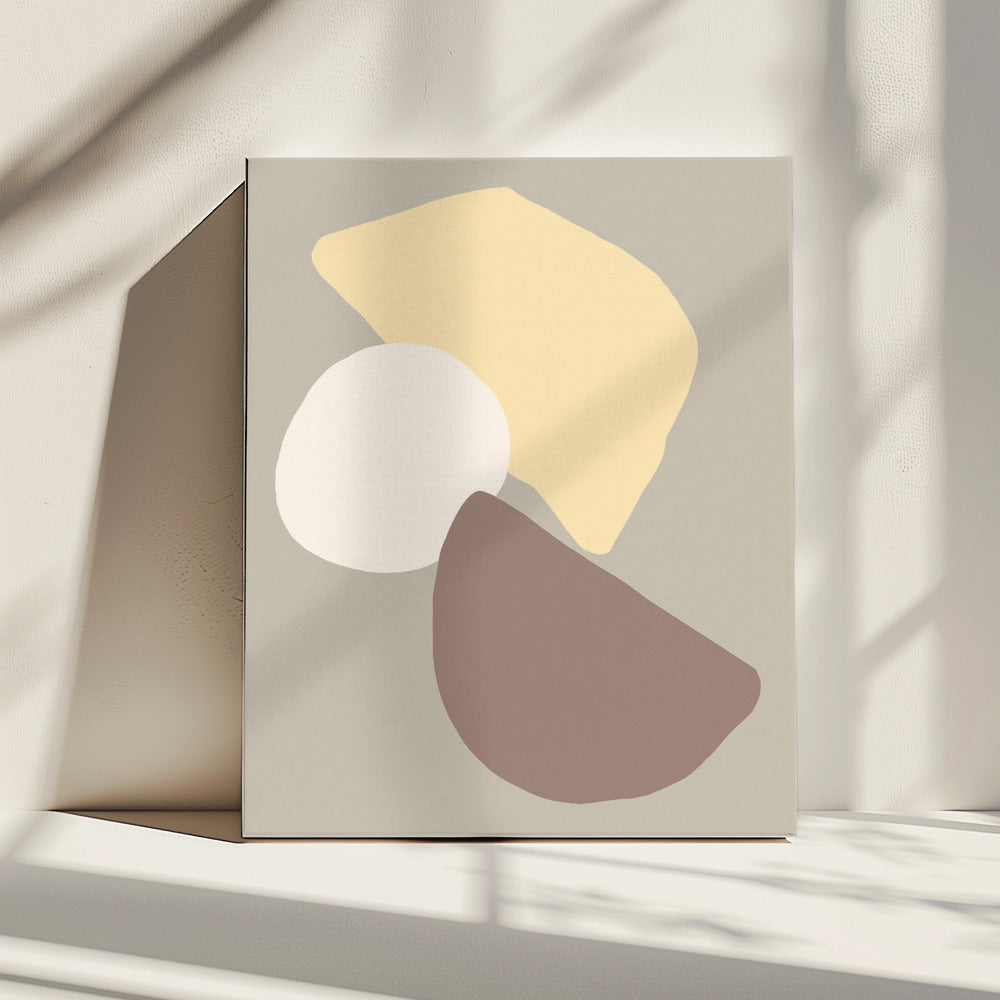 Geometrische velden geel | Canvas